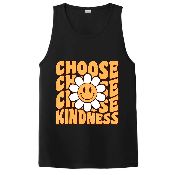 Choose Kindness Retro Groovy Be Kind Inspirational Performance Tank