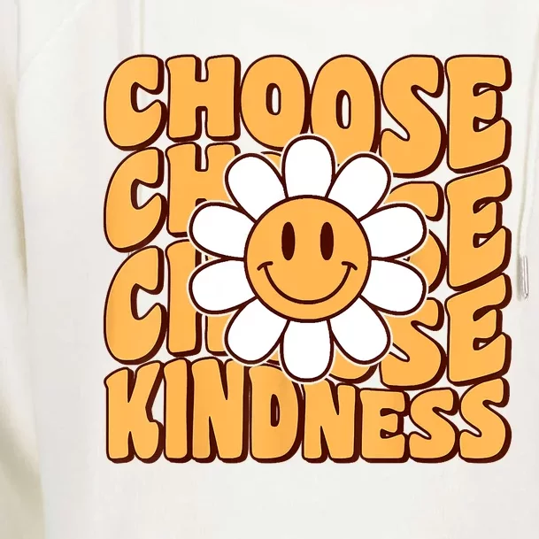 Choose Kindness Retro Groovy Be Kind Inspirational Womens Funnel Neck Pullover Hood