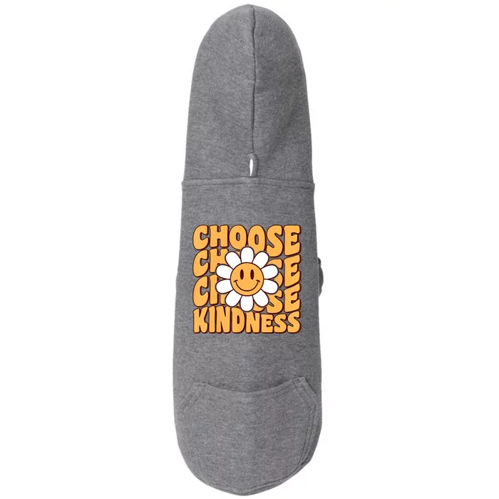 Choose Kindness Retro Groovy Be Kind Inspirational Doggie 3-End Fleece Hoodie