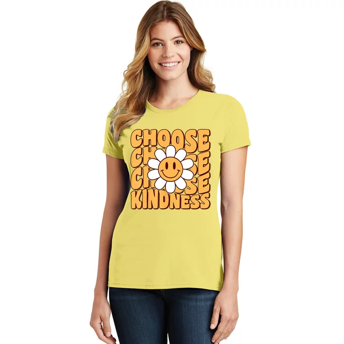 Choose Kindness Retro Groovy Be Kind Inspirational Women's T-Shirt