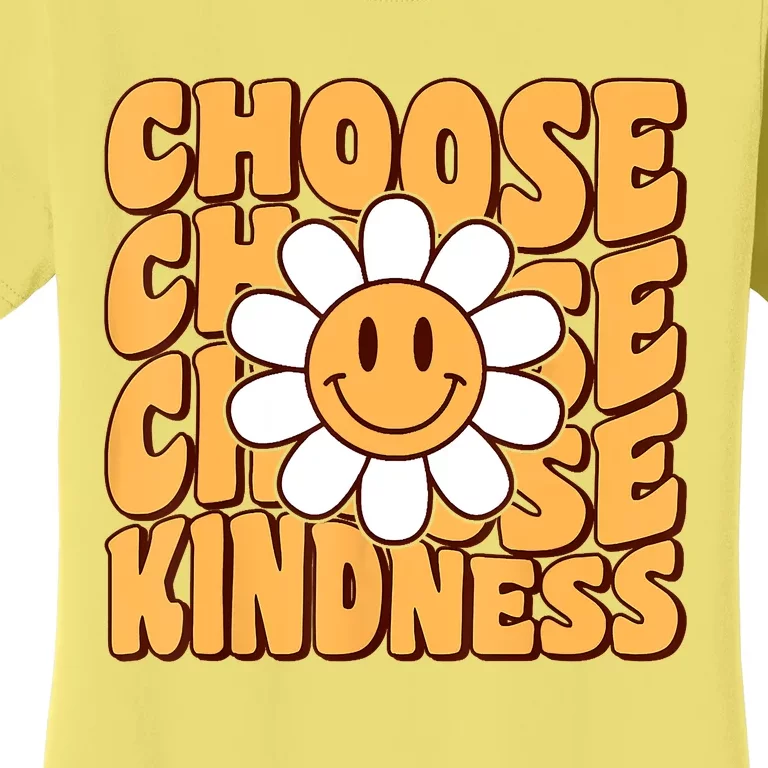 Choose Kindness Retro Groovy Be Kind Inspirational Women's T-Shirt