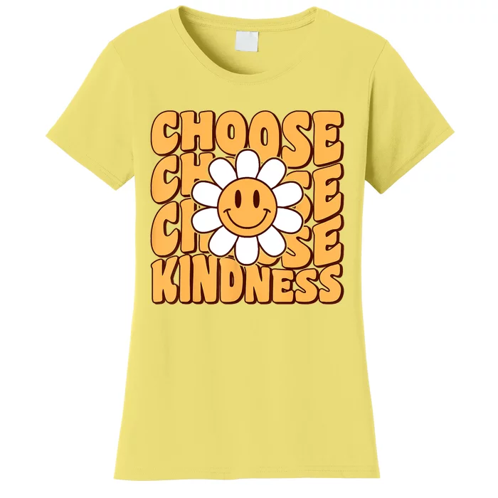 Choose Kindness Retro Groovy Be Kind Inspirational Women's T-Shirt