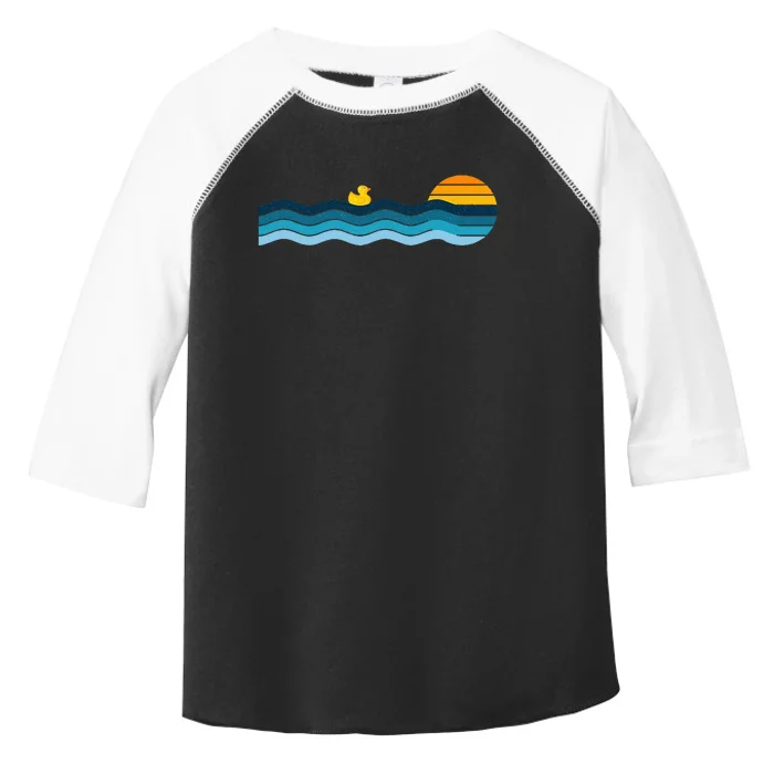 Cute Kawaii Rubber Duck Retro Vintage Sunset Toddler Fine Jersey T-Shirt