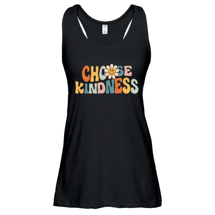 Choose Kindness Retro Groovy Daisy Be Kind Inspirational Ladies Essential Flowy Tank