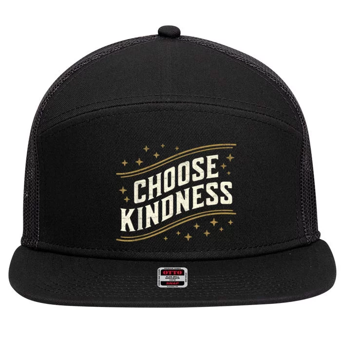 Choose Kindness Retro Unity Day Vintage World Kindness Day 7 Panel Mesh Trucker Snapback Hat