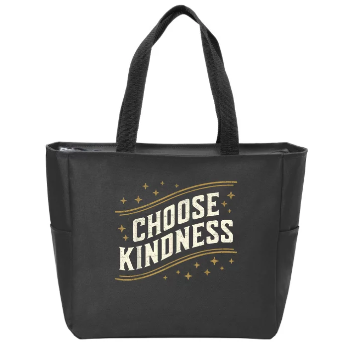 Choose Kindness Retro Unity Day Vintage World Kindness Day Zip Tote Bag