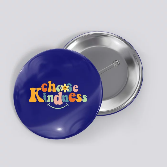 Choose Kindness Retro Groovy Be Kind Women Inspirational Button