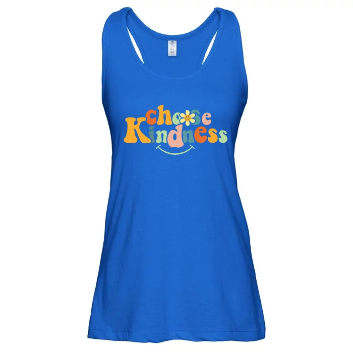 Choose Kindness Retro Groovy Be Kind Women Inspirational Ladies Essential Flowy Tank