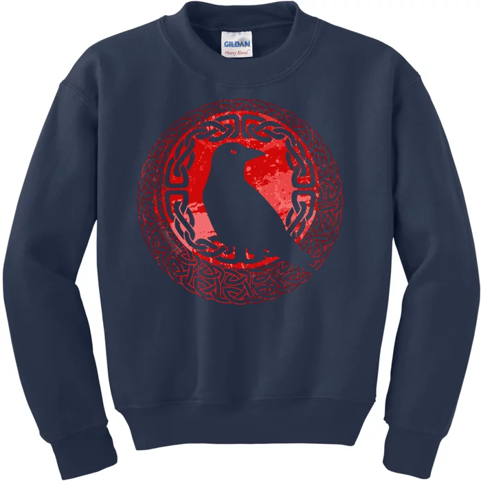 Celtic Knot Raven Crow Kids Sweatshirt