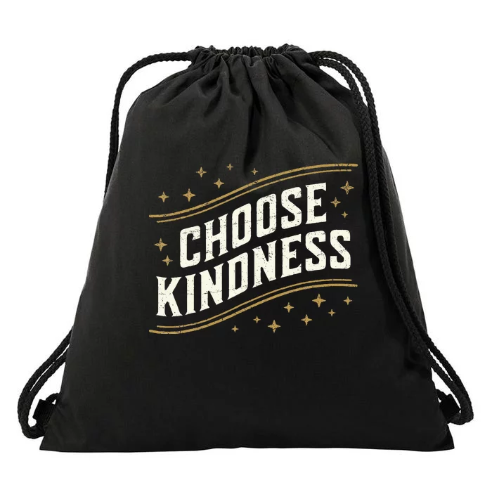 Choose Kindness Retro Unity Day Vintage World Kindness Day Drawstring Bag