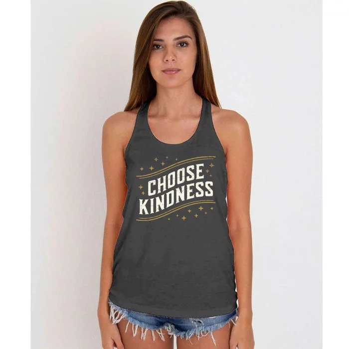 Choose Kindness Retro Unity Day Vintage World Kindness Day Women's Knotted Racerback Tank