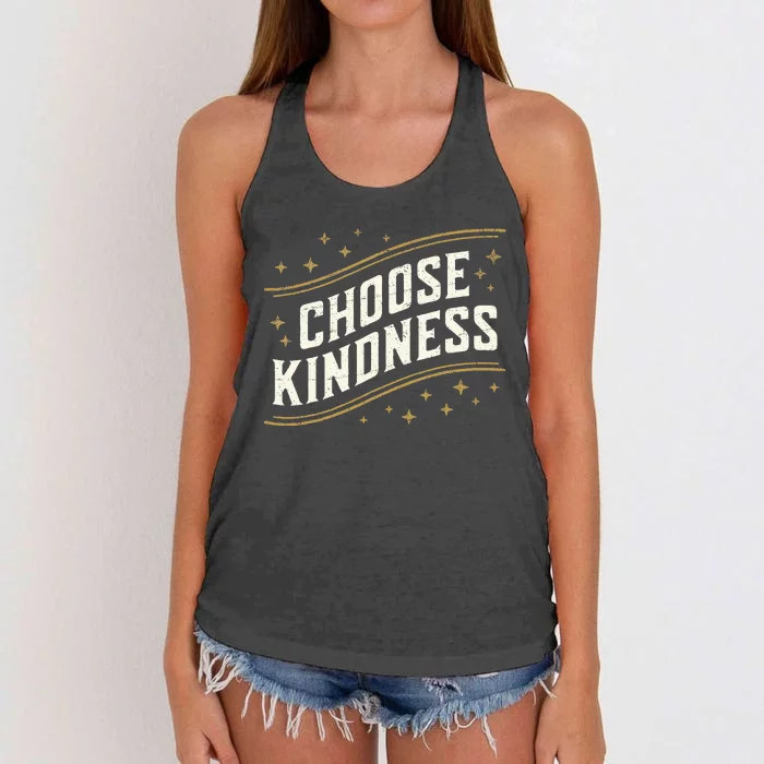 Choose Kindness Retro Unity Day Vintage World Kindness Day Women's Knotted Racerback Tank