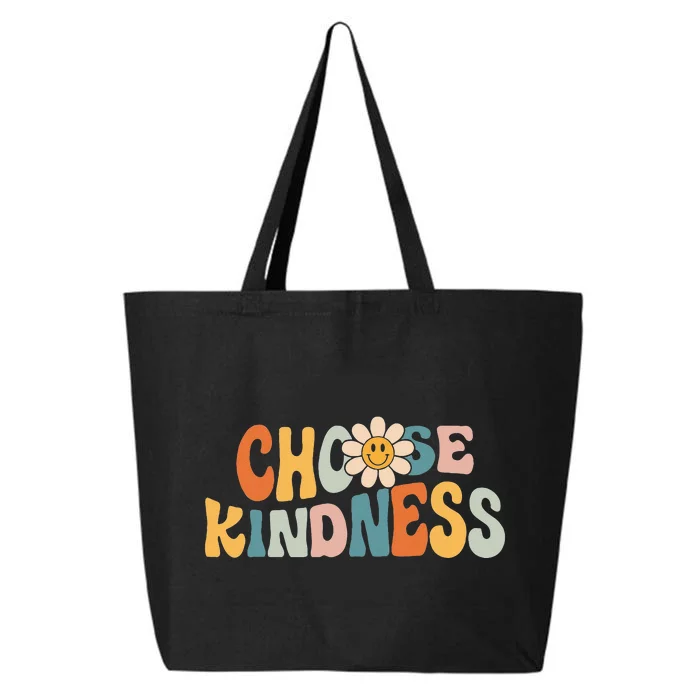 Choose Kindness Retro Groovy Daisy Be Kind Inspirational 25L Jumbo Tote