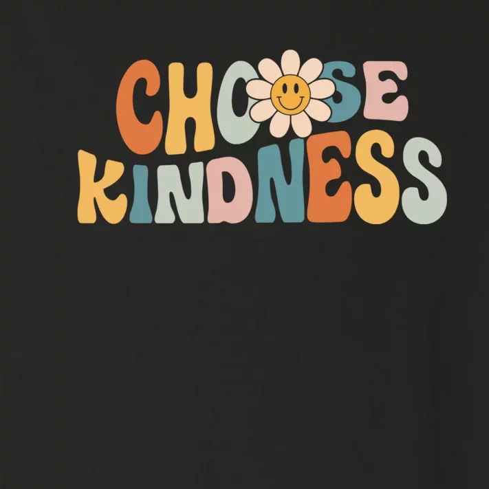 Choose Kindness Retro Groovy Daisy Be Kind Inspirational Toddler Long Sleeve Shirt