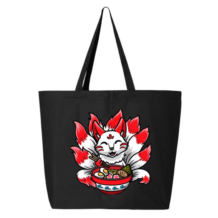 Cute Kitsune Ra Bowl Japanese Noodle Kawaii Anime Fox 25L Jumbo Tote