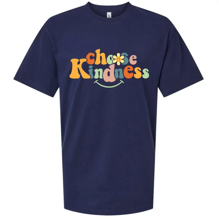 Choose Kindness Retro Groovy Be Kind Inspirational Sueded Cloud Jersey T-Shirt