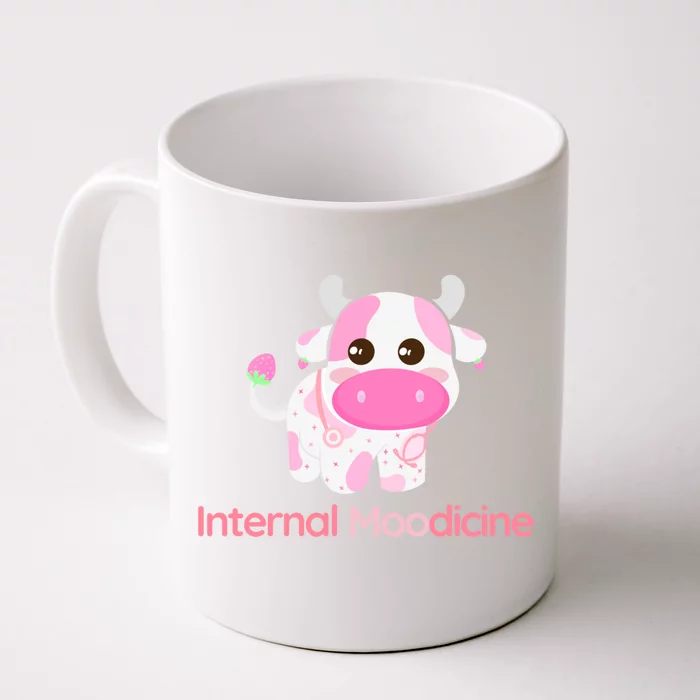 Cute Kawaii Strawberry Cow Doctor Of Internal Medicine Gift Front & Back Coffee Mug