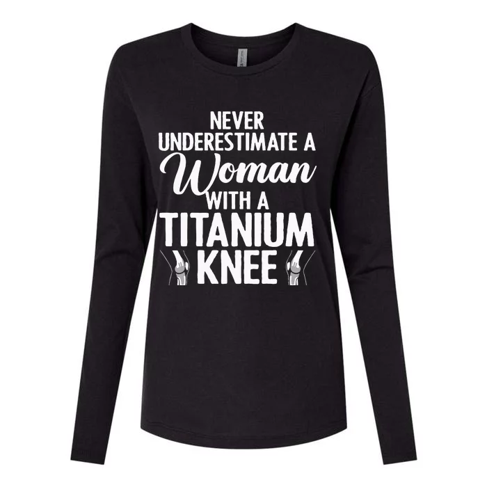 Cool Knee Surgery For Women Girls Titanium Knee Replacement Womens Cotton Relaxed Long Sleeve T-Shirt