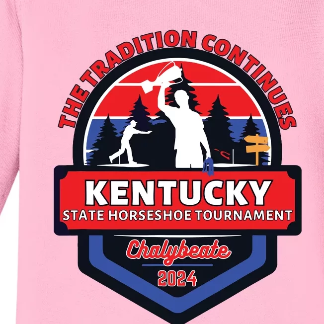 Chalybeate Ky State Horseshoe Pitching Tournament 2024 Baby Long Sleeve Bodysuit