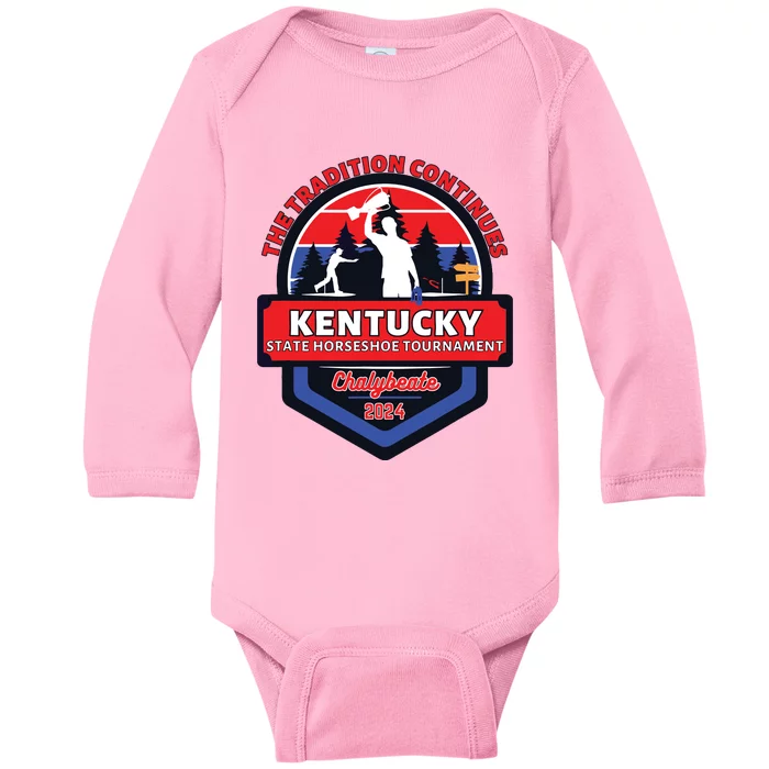 Chalybeate Ky State Horseshoe Pitching Tournament 2024 Baby Long Sleeve Bodysuit