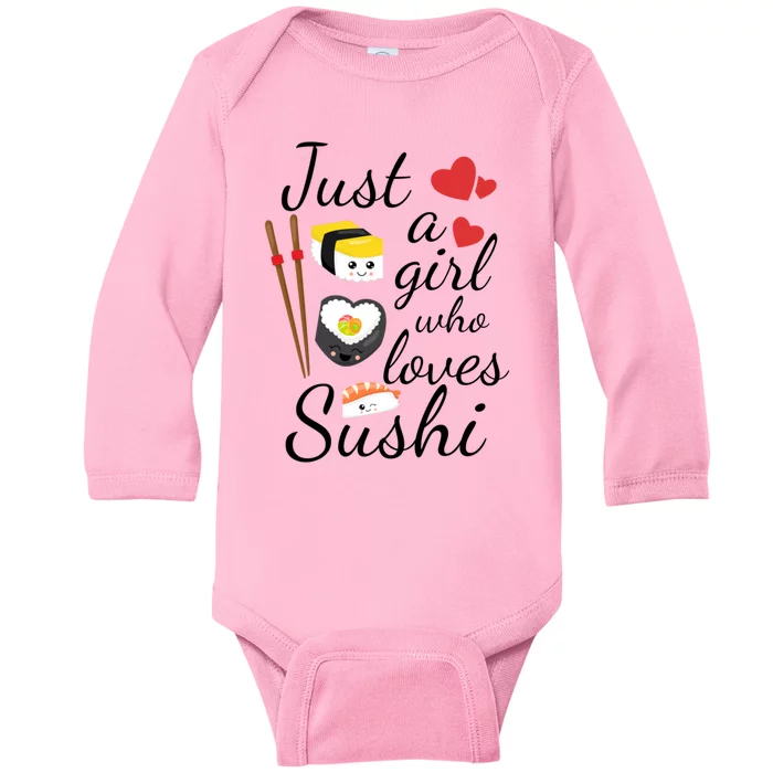 Cute Kawaii Sushi Just A Girl Who Loves Sushi Gift Baby Long Sleeve Bodysuit