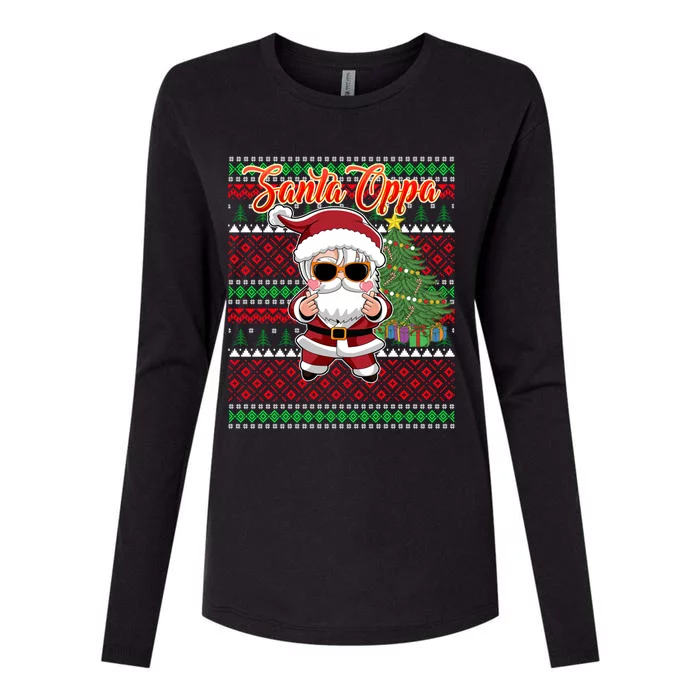 Christmas Kpop Santa Oppa K Pop Gift Womens Cotton Relaxed Long Sleeve T-Shirt