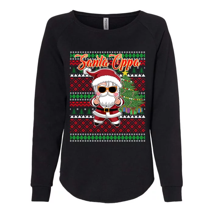 Christmas Kpop Santa Oppa K Pop Gift Womens California Wash Sweatshirt