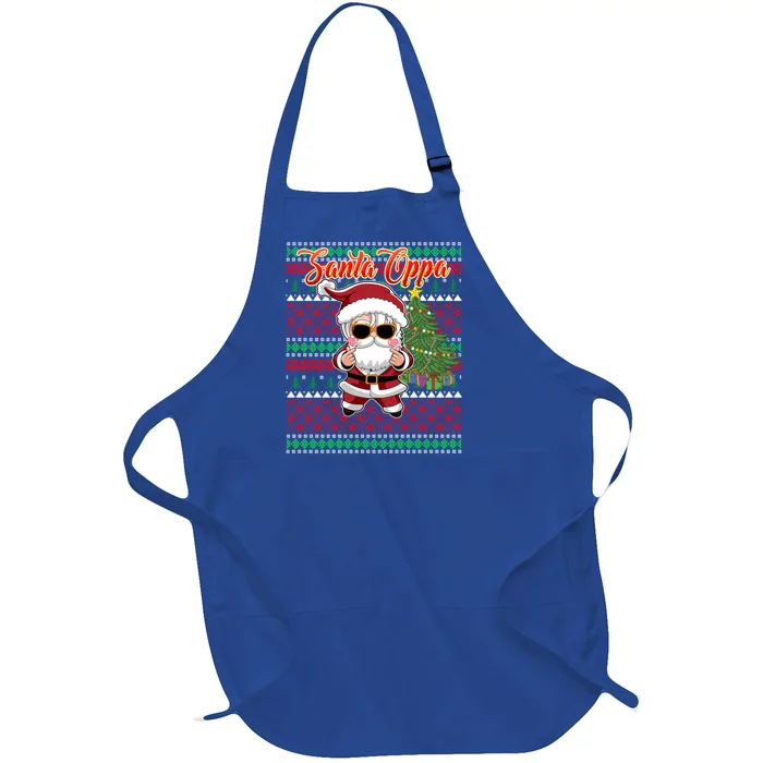 Christmas Kpop Santa Oppa K Pop Gift Full-Length Apron With Pocket