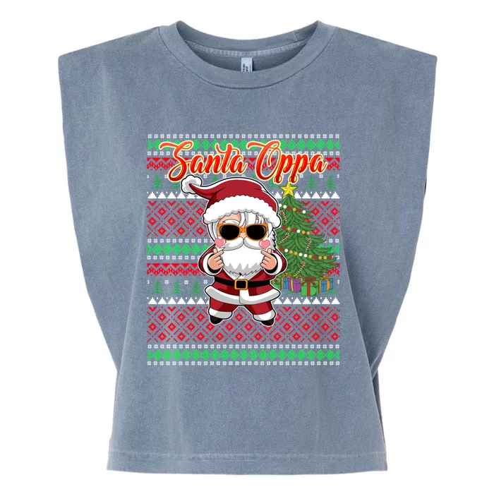 Christmas Kpop Santa Oppa K Pop Gift Garment-Dyed Women's Muscle Tee