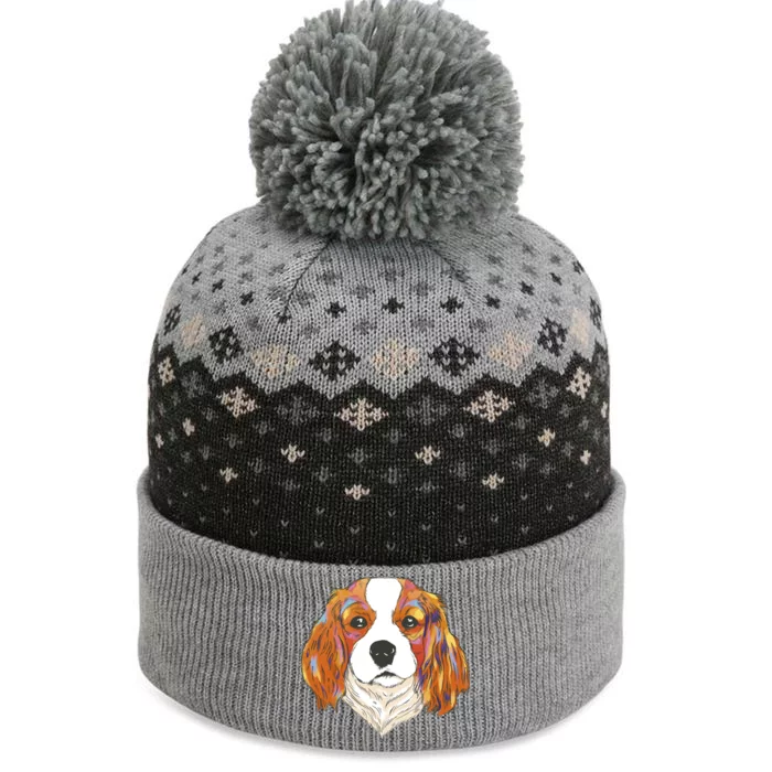 Cavalier King Spaniel Colorful Dog The Baniff Cuffed Pom Beanie