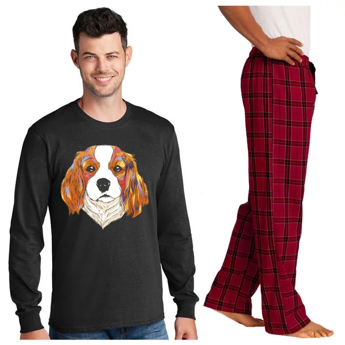 Cavalier King Spaniel Colorful Dog Long Sleeve Pajama Set