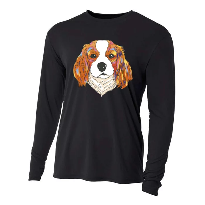 Cavalier King Spaniel Colorful Dog Cooling Performance Long Sleeve Crew