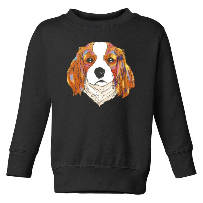 Cavalier King Spaniel Colorful Dog Toddler Sweatshirt