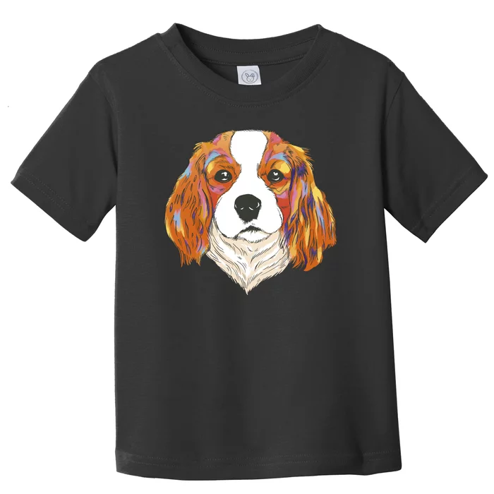 Cavalier King Spaniel Colorful Dog Toddler T-Shirt