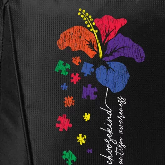 Choose Kind Support Autistic Autism Awareness Kindness Gift City Backpack