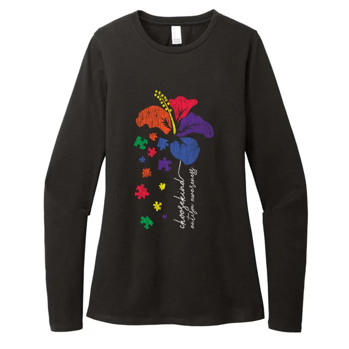 Choose Kind Support Autistic Autism Awareness Kindness Gift Womens CVC Long Sleeve Shirt