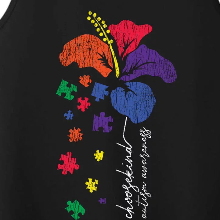 Choose Kind Support Autistic Autism Awareness Kindness Gift Performance Tank