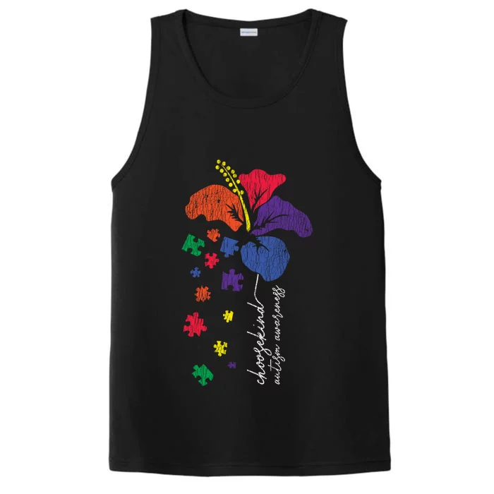 Choose Kind Support Autistic Autism Awareness Kindness Gift Performance Tank