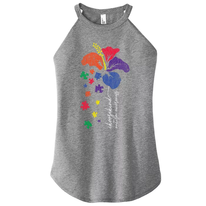 Choose Kind Support Autistic Autism Awareness Kindness Gift Women’s Perfect Tri Rocker Tank