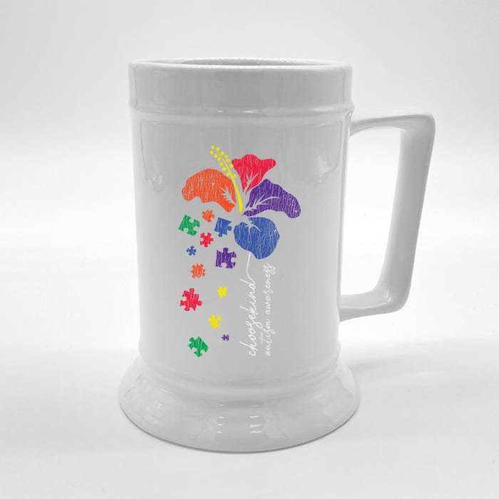 Choose Kind Support Autistic Autism Awareness Kindness Gift Front & Back Beer Stein