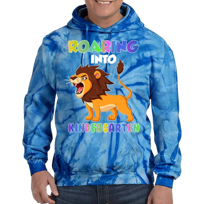 Cute Kindergarten School Tiger Roaring Kindergarten Great Gift Tie Dye Hoodie