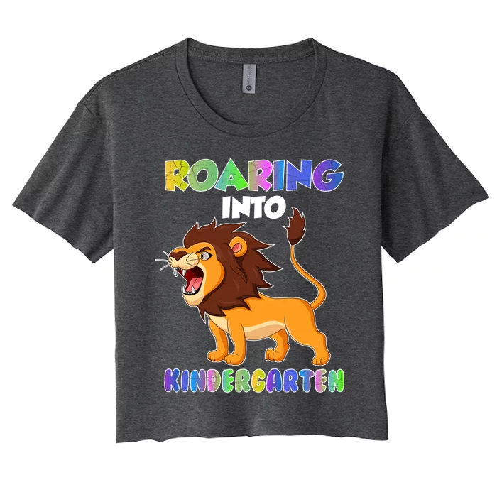 Cute Kindergarten School Tiger Roaring Kindergarten Great Gift Women's Crop Top Tee