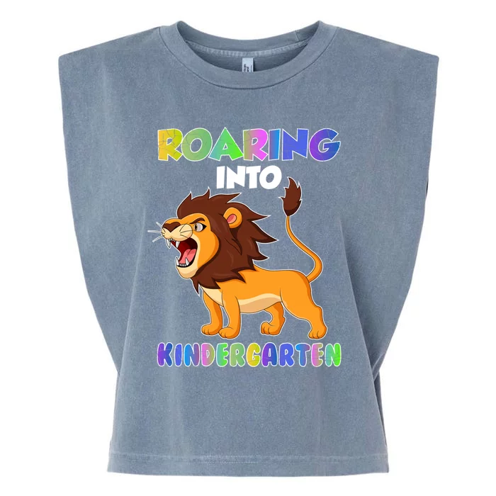 Cute Kindergarten School Tiger Roaring Kindergarten Great Gift Garment-Dyed Women's Muscle Tee