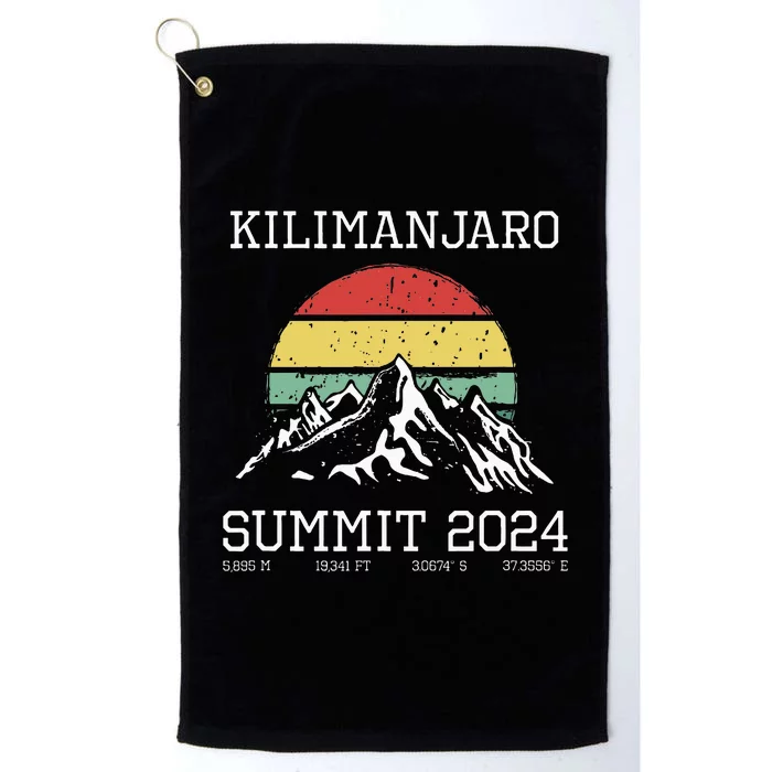 Climbed Kilimanjaro Summit 2024 Hike Tanzania Hiking Retro Platinum Collection Golf Towel