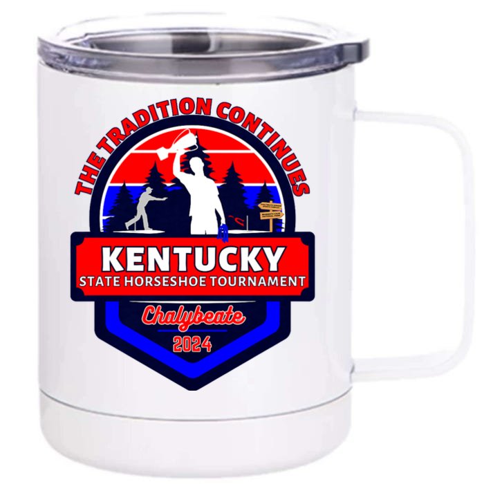 Chalybeate Ky State Horseshoe Pitching Tournament 2024 Front & Back 12oz Stainless Steel Tumbler Cup