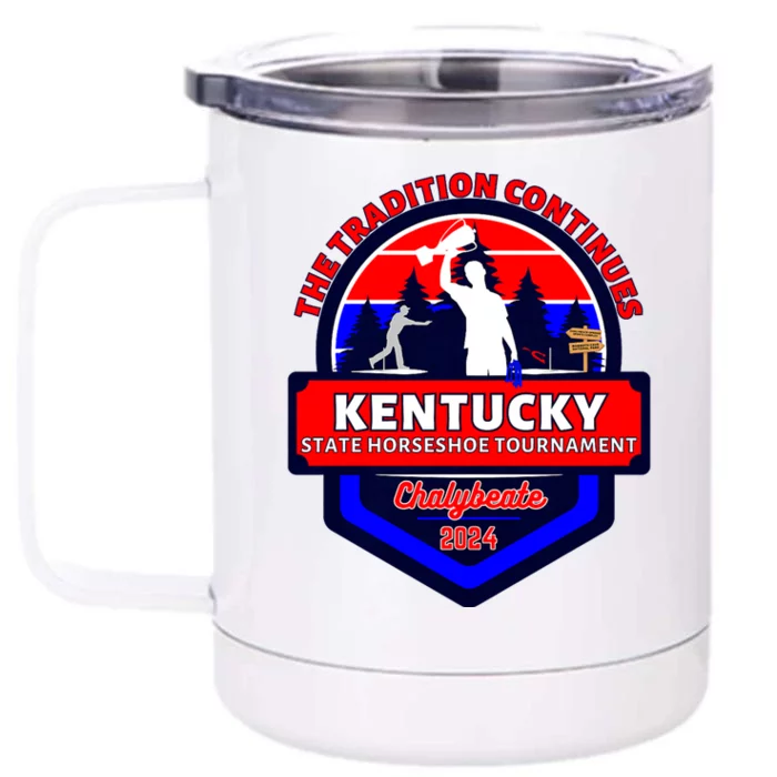 Chalybeate Ky State Horseshoe Pitching Tournament 2024 Front & Back 12oz Stainless Steel Tumbler Cup