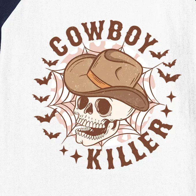 Cow Killer Skull Halloween Western Cow Country Gift Baseball Sleeve Shirt