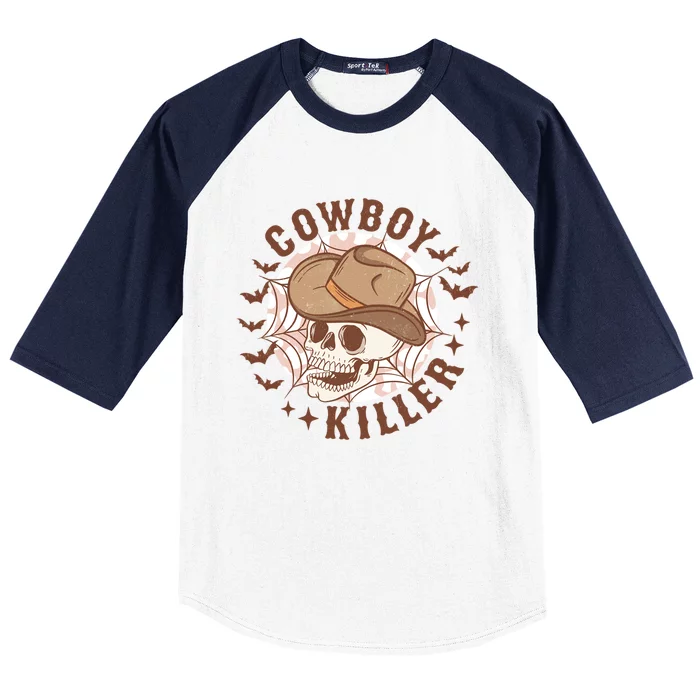 Cow Killer Skull Halloween Western Cow Country Gift Baseball Sleeve Shirt