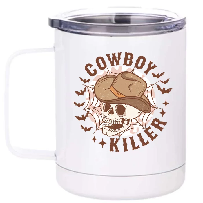 Cow Killer Skull Halloween Western Cow Country Gift Front & Back 12oz Stainless Steel Tumbler Cup