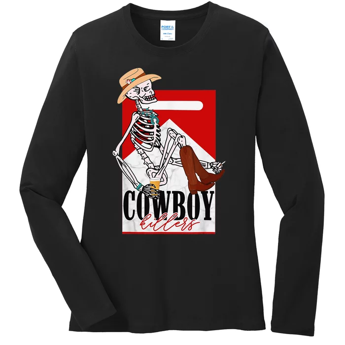 Cow Killers Skeleton Ladies Long Sleeve Shirt